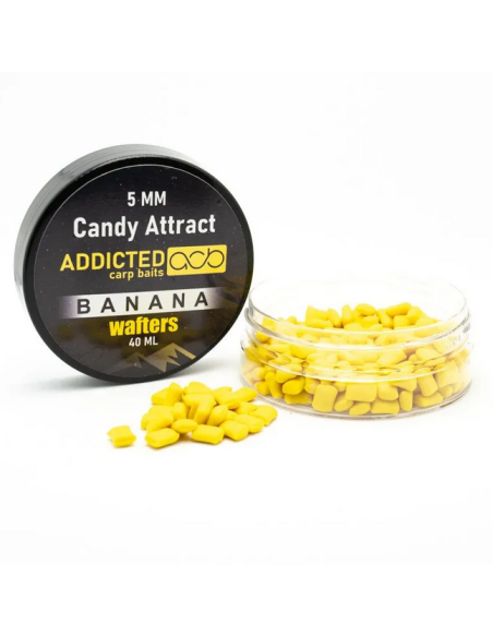 Wafters Addicted Carp Baits Candy Attract, Banana, 5mm, 40ml Wafters Addicted Carp Baits Candy Attract, Banana, 5mm, 40ml