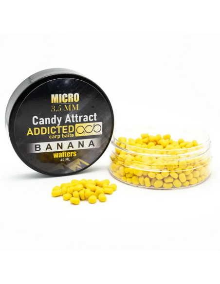 Wafters Addicted Carp Baits Candy Attract Micro, Banana, 3.5mm, 40ml Wafters Addicted Carp Baits Candy Attract Micro, Banana, 3.5mm, 40ml