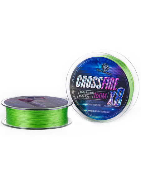 Fir Textil RTB Crossfire X8 Braid, Lime Green, 150m Fir Textil RTB Crossfire X8 Braid, Lime Green, 150m