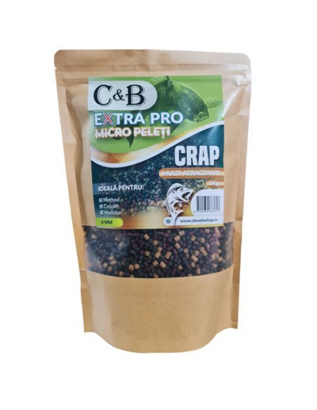 Pelete C&B Extra Pro Micro Peleti Multi Atractanti, 4mm, 1kg Pelete C&B Extra Pro Micro Peleti Multi Atractanti, 4mm, 1kg