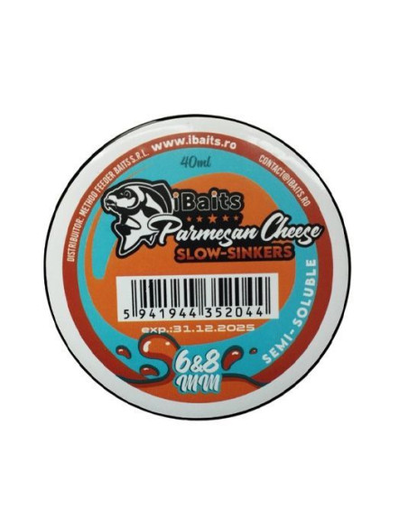 Dumbells iBaits Slow Sinking, Parmesan Cheese, 6-8mm, 40ml