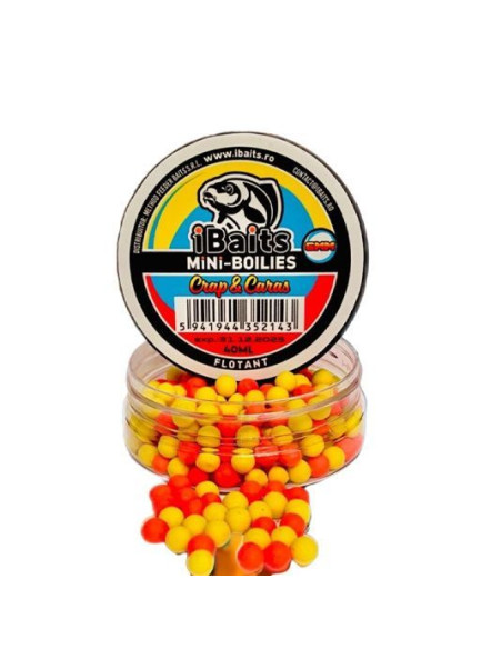 Pop Up iBaits Mini Boilies Semi-Solubil, Crap-Caras, 6mm, 40ml