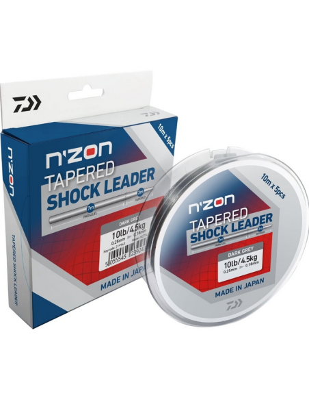 Fir Inaintas Conic Daiwa N'Zon Tapered Shock Leader, Clear, 0.22-0.30mm, 5x10m/rola Fir Inaintas Conic Daiwa N'Zon Tapered Shock Leader, Clear, 0.22-0.30mm, 5x10m/rola