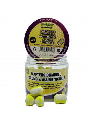 Wafters MG Special Carp Dumbell, Porumb-Alune Tigrate, 10mm, 40g