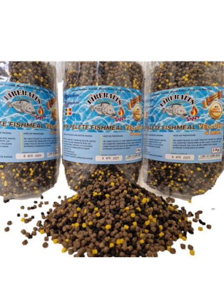 Pelete FireBaits Mix Fishmeal Yellow, 4mm, 1kg Pelete FireBaits Mix Fishmeal Yellow, 4mm, 1kg