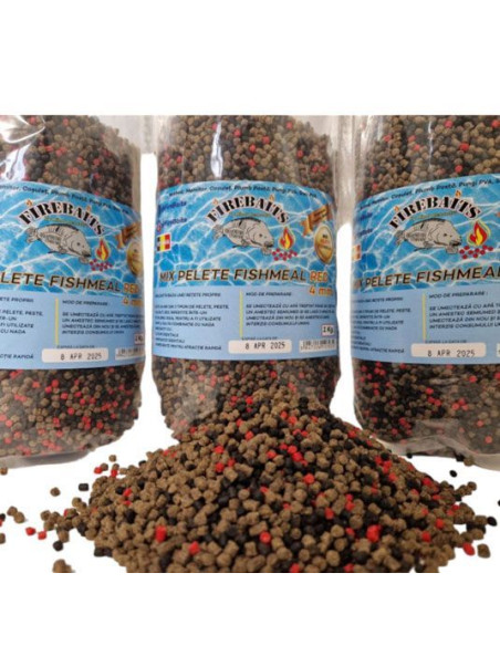 Pelete FireBaits Mix Fishmeal Red, 4mm, 1kg Pelete FireBaits Mix Fishmeal Red, 4mm, 1kg