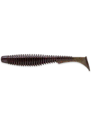 Shad FishUp U-Shad, Green Pumpkin Brown Red & Purple, 9cm, 8buc/plic