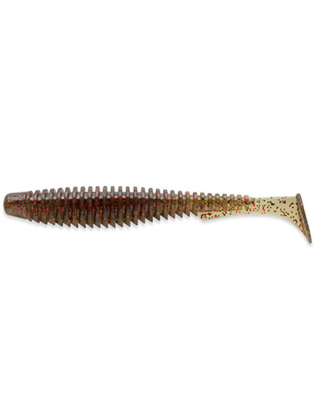 Shad FishUp U-Shad, Green Pumpkin Red & Black, 10.1cm, 8buc/plic Shad FishUp U-Shad, Green Pumpkin Red & Black, 10.1cm, 8buc/plic