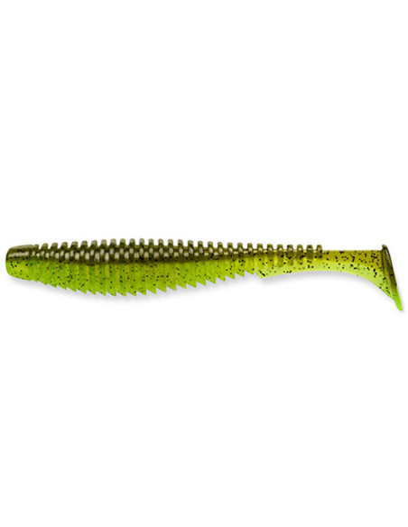 Shad FishUp U-Shad, Green Pumpkin Chartreuse, 10.1cm, 8buc/plic Shad FishUp U-Shad, Green Pumpkin Chartreuse, 10.1cm, 8buc/plic