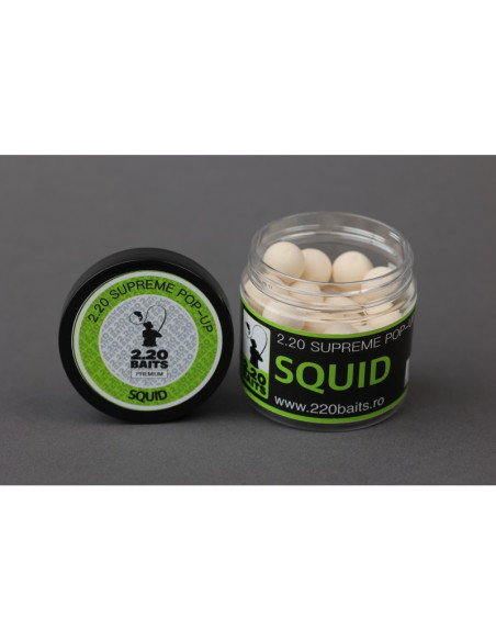 Pop-Up 2.20 Baits Supreme, Squid Alb, 16mm, 100ml Pop-Up 2.20 Baits Supreme, Squid Alb, 16mm, 100ml