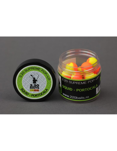 Pop-Up 2.20 Baits Supreme, Squid & Portocala, 16mm, 100ml Pop-Up 2.20 Baits Supreme, Squid & Portocala, 16mm, 100ml