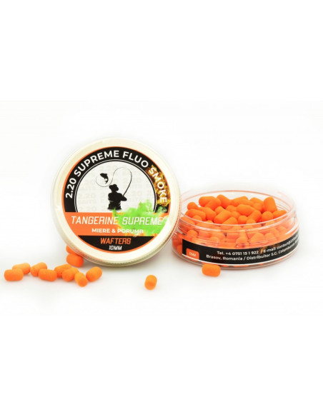 Wafter 2.20 Baits Supreme Tangerine Fluo Smoke, Miere & Porumb, 10mm, 50ml Wafter 2.20 Baits Supreme Tangerine Fluo Smoke, Miere & Porumb, 10mm, 50ml