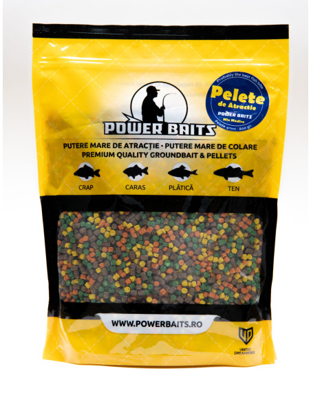 Pelete Power Baits, Mix Nadire, 4mm, 800g Pelete Power Baits, Mix Nadire, 4mm, 800g