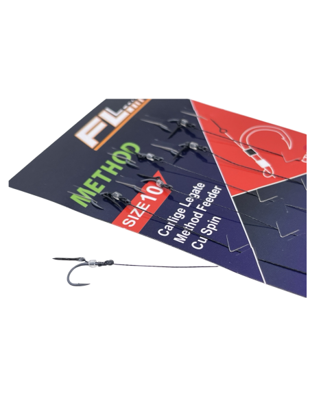Set Riguri Fl Method Feeder Cu Spin 7mm, Carlig Method Cu Barbeta, 6buc