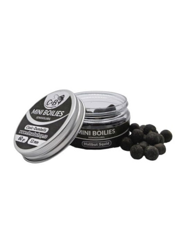Boilies C&B Mini Semisolubil, Halibut Squid, 12mm, 60g