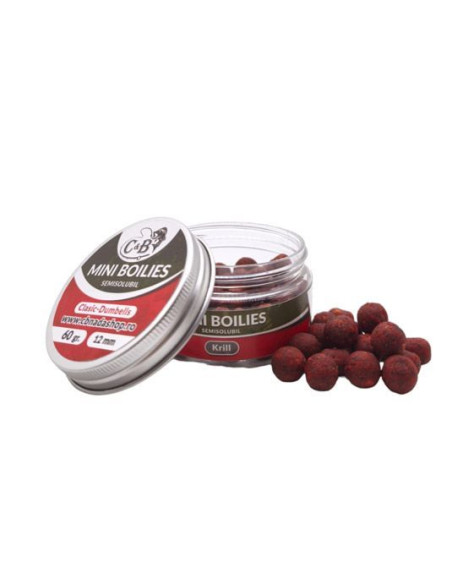 Boilies C&B Mini Semisolubil, Krill, 12mm, 60g
