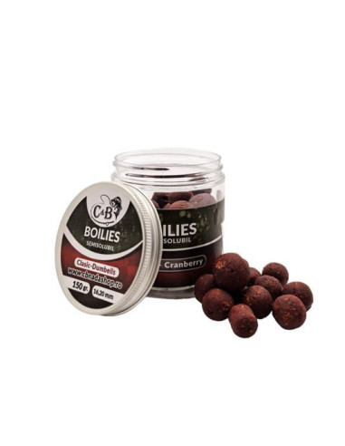Boilies C&B Semisolubil Dumbells, Squid Cranberry, 16-20mm, 150g