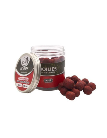 Boilies C&B Semisolubil Dumbells, Krill, 16-20mm, 150g