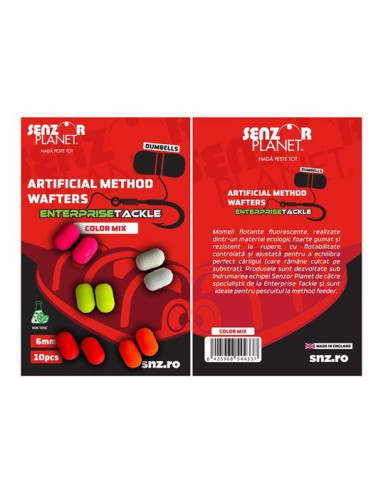 Dumbells Senzor Artificial Method Wafter Enterprise Tackle Fluo Mixed Colors, 6mm, 10buc