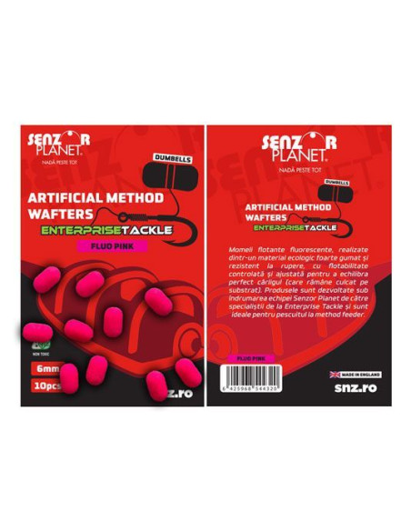Dumbells Senzor Artificial Method Wafter Enterprise Tackle Fluo Pink, 6mm, 10buc