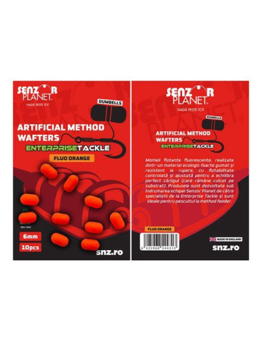 Dumbells Senzor Artificial Method Wafter Enterprise Tackle Fluo Orange, 6mm, 10buc