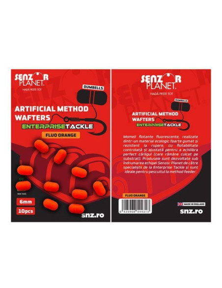 Dumbells Senzor Artificial Method Wafter Enterprise Tackle Fluo Orange, 6mm, 10buc Dumbells Senzor Artificial Method Wafter Enterprise Tackle Fluo Orange, 6mm, 10buc