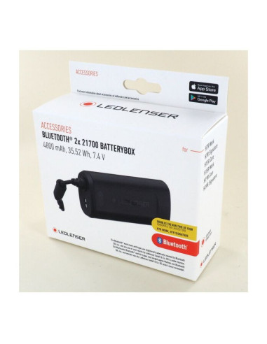 Kit Modul Bluetooth + Statie de Incarcare LedLenser + Doua Baterii 21700 Li-Ion, Bluetooth & Battery Box, 106x50x31mm