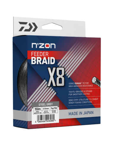 Fir Textil Daiwa Nzon 8xBraid Steel Gray, 150m