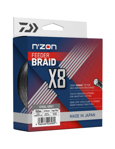 Fir Textil Daiwa Nzon 8xBraid Steel Gray, 150m Fir Textil Daiwa Nzon 8xBraid Steel Gray, 150m