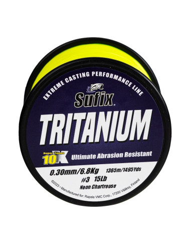 Fir Monofilament Sufix Tritanium, Neon Chartreuse, 895m - 1365m