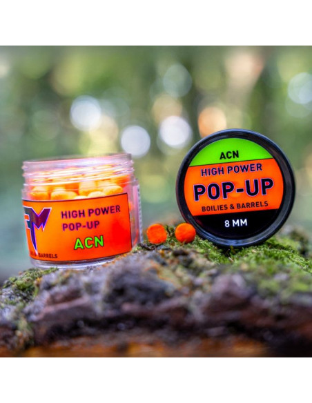 Pop-Up Feedermania High Power Boilies & Barrels, ACN, 8mm Pop-Up Feedermania High Power Boilies & Barrels, ACN, 8mm