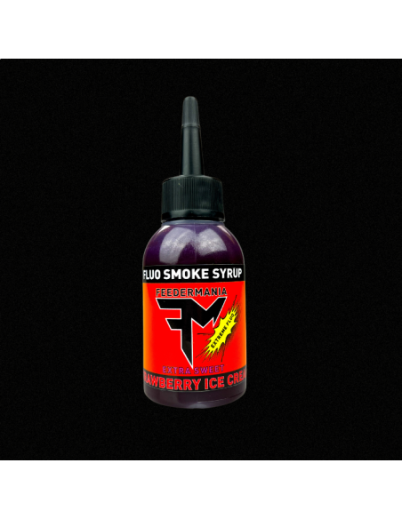Atractant Feedermania Extreme Fluo Smoke Syrup, Strawberry Ice Cream, 75ml