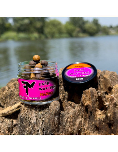 Wafters Feedermania Dark Boilies & Barrels, Mango, 8mm