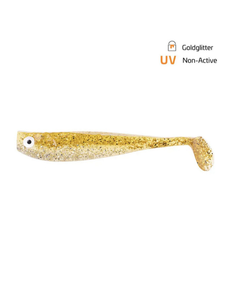 Shad Zeck Zander Gummi, Goldglitter, 9cm, 3buc Shad Zeck Zander Gummi, Goldglitter, 9cm, 3buc