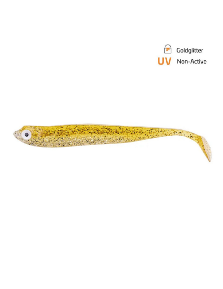 Shad Zeck Zander Gummi, Goldglitter, 12cm, 3buc Shad Zeck Zander Gummi, Goldglitter, 12cm, 3buc