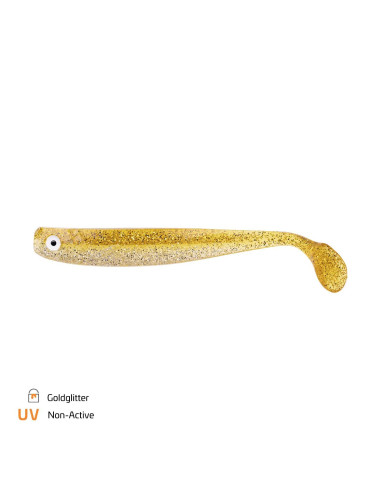 Shad Zeck Zander Gummi, Goldglitter, 16cm, 2buc