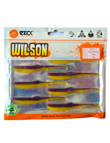 Shad Zeck Wilson, Purple Chartreuse, 10.2cm, 4.3g, 7buc