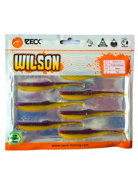 Shad Zeck Wilson, Purple Chartreuse, 10.2cm, 4.3g, 7buc