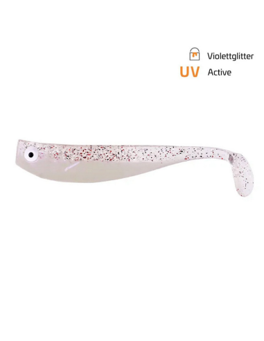 Shad Zeck Zander Gummi, Violettglitter, 9cm, 3buc