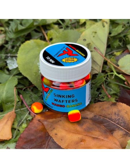 Wafters Feedermania Sinking Limited Edition Boilies & Barrels, Mango-Banana, 10mm