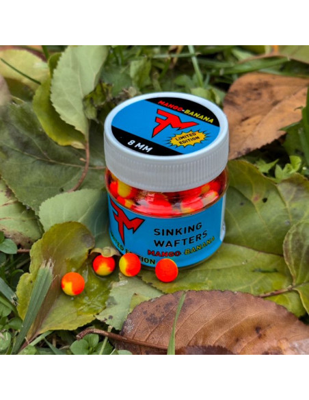 Wafters Feedermania Sinking Limited Edition Boilie, Mango-Banana, 8mm Wafters Feedermania Sinking Limited Edition Boilie, Mango-Banana, 8mm