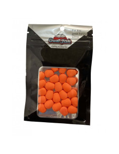 Porumb Flotant din Silicon Dual Fish cu Aroma Adaugata, Portocaliu Fluo