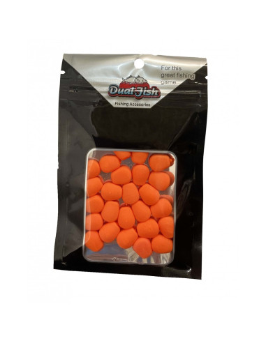 Porumb Flotant din Silicon Dual Fish cu Aroma Adaugata, Portocaliu Fluo