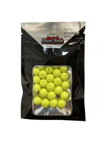 Bile din Silicon Dual Fish cu Aroma Adaugata, Galben Fluo