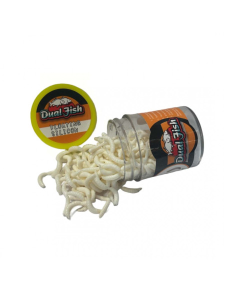 Rame Artificiale din Silicon Dual Fish cu Feromoni, Alb Rame Artificiale din Silicon Dual Fish cu Feromoni, Alb