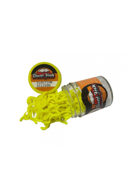 Rame Artificiale din Silicon Dual Fish cu Feromoni, Galben Fluo