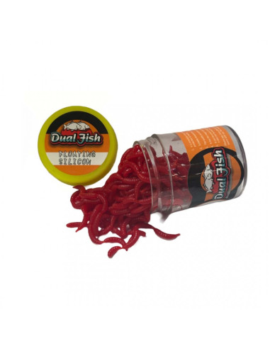 Rame Artificiale din Silicon Dual Fish cu Feromoni, Rosu