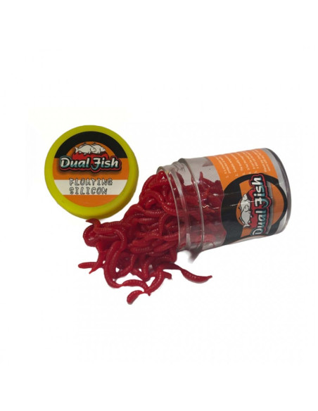 Rame Artificiale din Silicon Dual Fish cu Feromoni, Rosu Rame Artificiale din Silicon Dual Fish cu Feromoni, Rosu