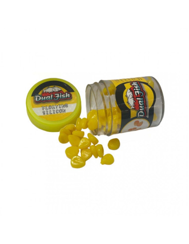 Porumb Artificial din Silicon Dual Fish cu Feromoni, Galben