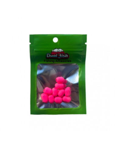Dual-Sponge Dual Fish, 10mm, Roz Fluo, 10buc